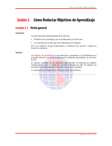 Sesión 2 Cómo Redactar Objetivos de Aprendizaje Lección 2.1