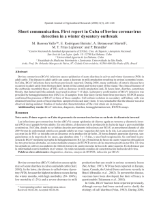 Short communication. First report in Cuba of bovine