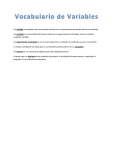 Variables Vocabulary (Spanish)