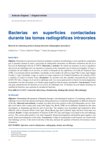 Bacterias en superficies contactadas durante las