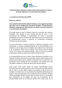 Productividad y dinámica empresarial: información con datos a nivel