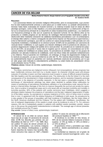 CANCER DE VIA BILIAR - Facultad de Medicina