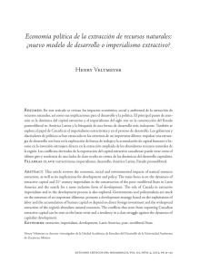 Economía política de la extracción de recursos naturales: ¿nuevo