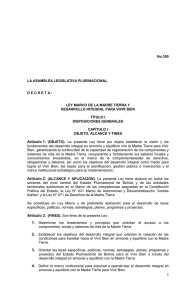 ley marco de la madre tierra y desarrollo integral para vivir bien