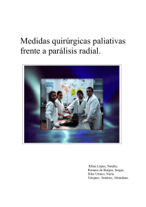 Medidas quirúrgicas paliativas frente a parálisis radial.