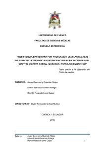 resistencia bacteriana por producción de b lactamas