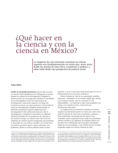 ¿Qué hacer en la ciencia y con la ciencia en México?