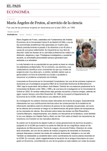 María Ángeles de Frutos, al servicio de la ciencia | Economía | EL