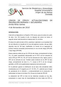 Cáncer de Cérvix - Hospital Universitario Virgen de las Nieves