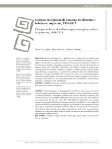 cambios en el patrón de consumo de alimentos y bebidas en