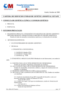 cartera de servicios unidad de gen&eacute;tica hospital getafe