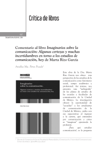 Comentario al libro Imaginarios sobre la comunicación