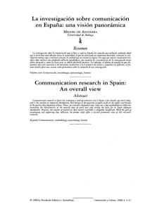 La investigación sobre comunicación en Esparia: una visión