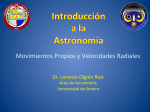 Movimientos Propios y Velocidades Radiales - Astro-USON