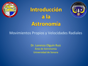 Movimientos Propios y Velocidades Radiales - Astro-USON