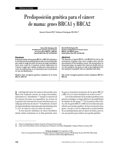 Predisposición genética para el cáncer de mama: genes BRCA1 y