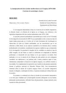 La inmigración del clero secular mediterráneo en el Uruguay