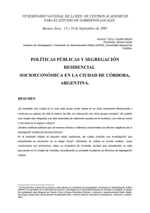 políticas públicas y segregación residencial socioeconómica en la