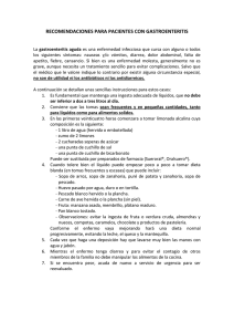 recomendaciones para pacientes con gastroenteritis