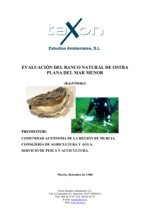 evaluación del banco natural de ostra plana del mar menor