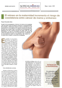 NOTICIAS MEDICAS El retraso en la maternidad incrementa el