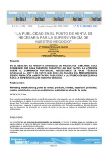 “LA PUBLICIDAD EN EL PUNTO DE VENTA ES NECESARIA PAR