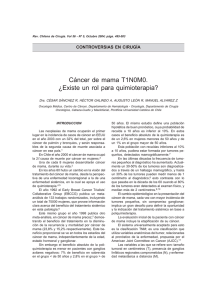 Cáncer de mama T1N0M0. ¿Existe un rol para quimioterapia? Dr