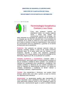 Terminología Estadística Común y sus Usos