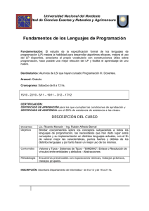 Fundamentos de los Lenguajes de Programación