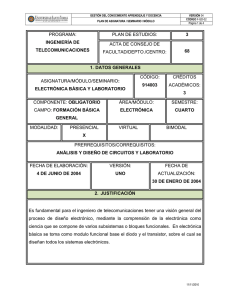 PROGRAMA: INGENIERÍA DE TELECOMUNICACIONES PLAN DE