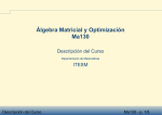 Álgebra Matricial y Optimización Ma130