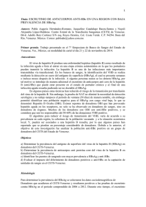 Escrutinio de Anticuerpos Anti-HBc en una Region con baja