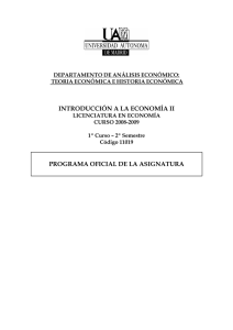 INTRODUCCIÓN A LA ECONOMÍA II PROGRAMA OFICIAL DE LA