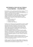 DETERMINACION DE BACTERIAS COLIFORMES: COLIMETRIA