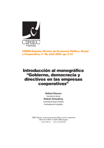 Introducción al monográfico “Gobierno - Revista CIRIEC