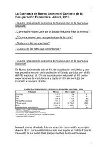 La Economía de Nuevo León en el Contexto de la Recuperación