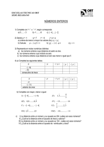 NÚMEROS ENTEROS - Campus Virtual ORT