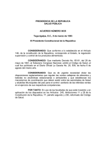 Reglamento para el control sanitario de los alimentos en la via publica
