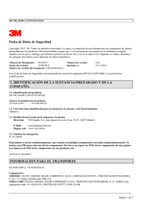 Ficha de Datos de Seguridad 1. IDENTIFICACIÓN DE LA