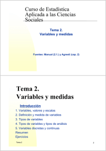 Tema 2. Variables y medidas