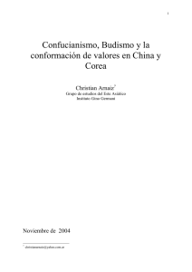 Confucianismo, Budismo y la conformación de valores en China y