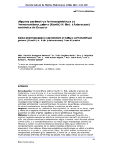 Algunos parámetros farmacognósticos de Vernonanthura patens