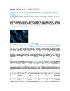 La felicidad de un país también está en la genética de sus habitantes