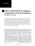 Sobre la libertad de los antiguos comparada a la de los modernos*