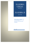 ÁLGEBRA LINEAL ÁLGEBRA II Unidad Nº 2