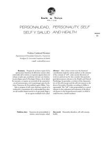PERSONALIDAD, SELF Y SALUD PERSONALITY, SELF AND