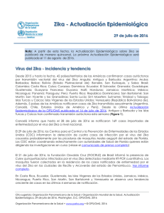 Zika - Actualización Epidemiológica