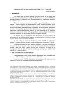 El comienzo de la persona humana en el Código Civil y Comercial