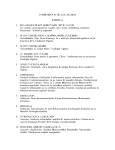 CONTENIDOS NIVEL SECUNDARIO BIOLOGIA 1. RELACIONES