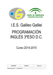 I.E.S. Galileo Galilei PROGRAMACIÓN INGLÉS 3ºESO D.C.